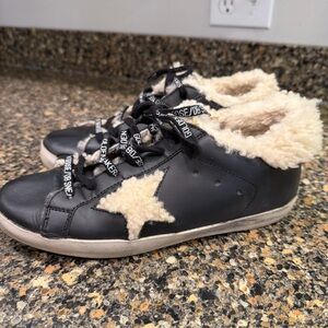 Golden Goose Black and Cream Athletic Shoes ladies.size 38